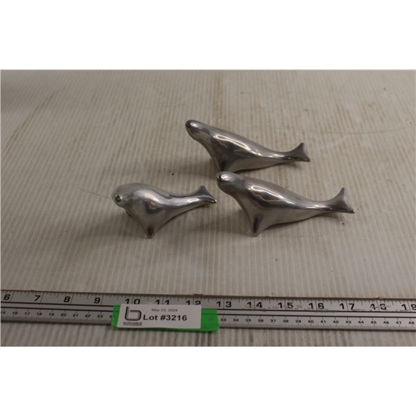 (3) Canadian Indigenous Aluminum Seal Decorations