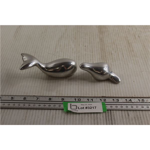 (2) Canadian Indigenous Aluminum Animal Decorations