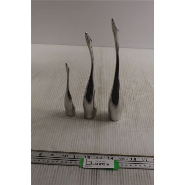 (3) Canadian Indigenous Aluminum Bird Decorations