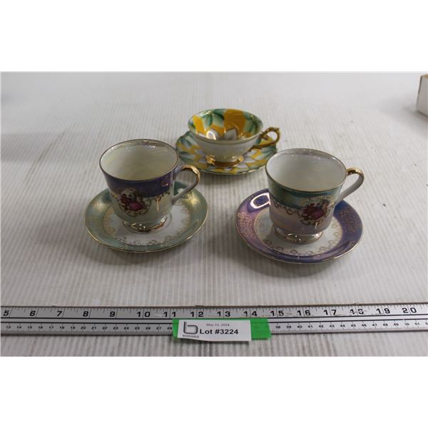 (3) Teacups with Saucers - Trimont