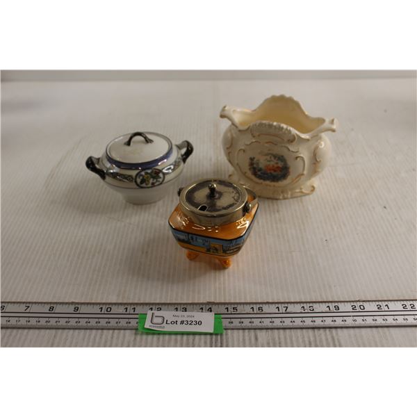 Vase, (2) Sugar Holders