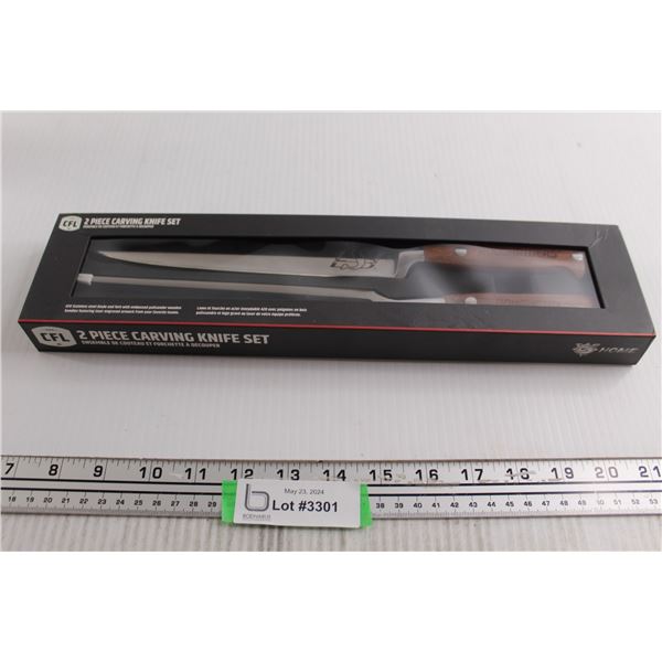 CFL Saskatchewan Roughriders 2-Piece Carving Knife Set