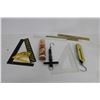 Image 1 : Assortment of Rulers & Squares - (2) Hand Held Scales - Carpenters Pencils