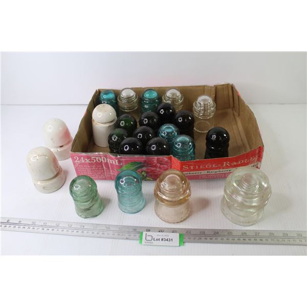 (23) Glass Insulators - Dominion - Hemingway - CPR (some have chips)