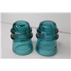 Image 2 : (2) Blue Hemingway Glass Insulators - Unnamed Purple Insulator (all have very small chips)