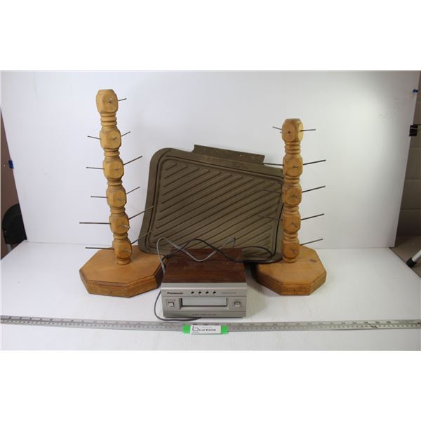 Panasonic 8 Track Player (untested) - (2) Homemade Stands - Floor Mat