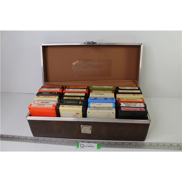 (24) 8 Tracks in Case - Tom Jones - Bruce Murray - Bee Gees - Cher