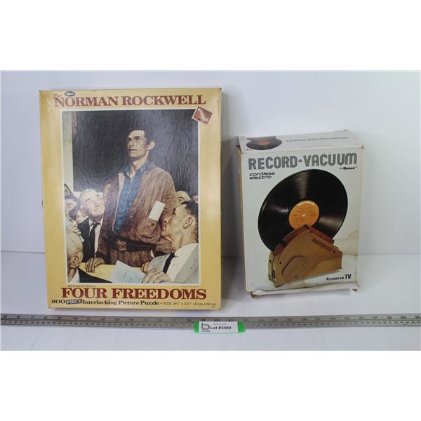 Norman Rockwell 800 Piece Puzzle - Cordless Record Vacuum (untested)