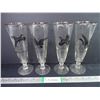 Image 1 : (4) Federal Glass Sportsman Beer Glass with Platinum Trim