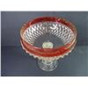 Image 3 : Indiana Glass Footed Fruit Bowl,(3) Cranberry Gold Trim Fluted Goblets and (1) Vintage Red Rim Pedes