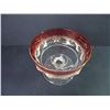 Image 7 : Indiana Glass Footed Fruit Bowl,(3) Cranberry Gold Trim Fluted Goblets and (1) Vintage Red Rim Pedes