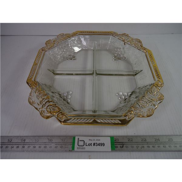 Vintage Jeannette Glass Divided Tray Platter
