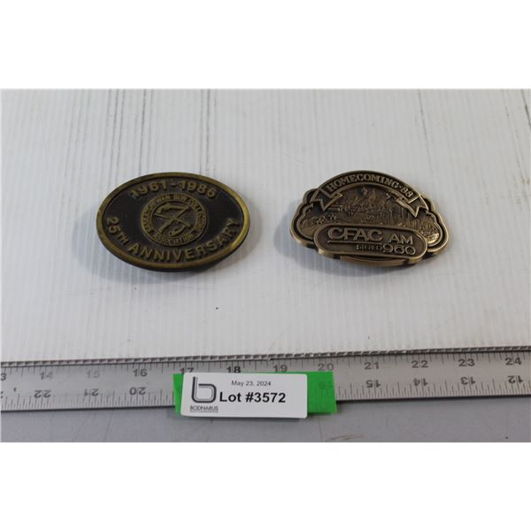 1961-1986 25Th Anniversary Saskatchewan Gun Association, Homecoming 1988 Belt Buckles