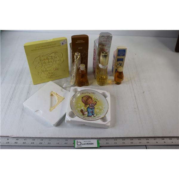 1982 Mothers Day Plate, (3) Avon Perfume/Cologne