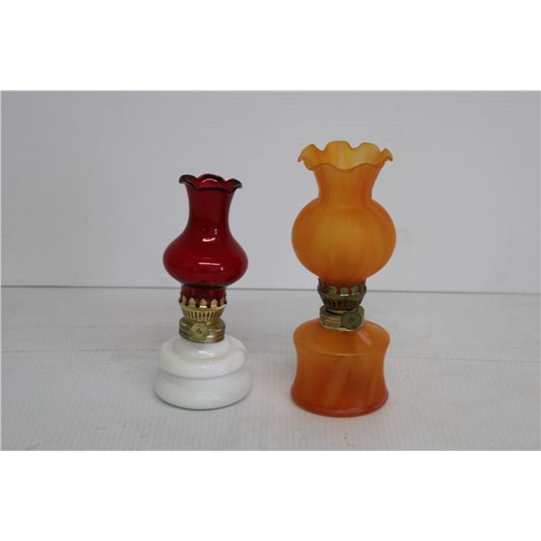 (2) Mini Kerosene Lamps
