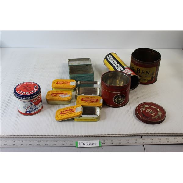 Assorted Tins, Wadding Wax