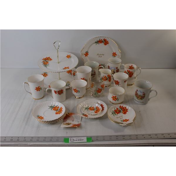 Prairie Lily Dish Set With Pin