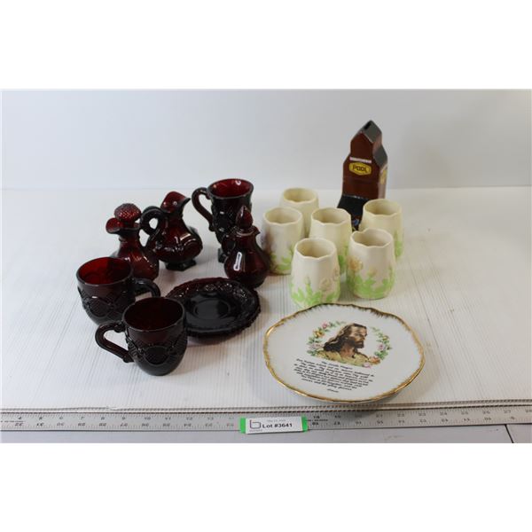 (8) Avon Cape Cod Dishware, Saskatchewan Loverna Coin Bank, Misc.