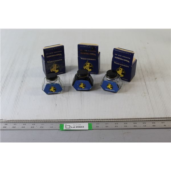 (3) Waterman's Blue Ink