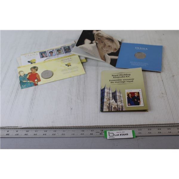 (2) Packs Princess Diana Collectible Coins, Royal Wedding Keepsake Kit