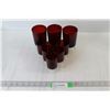 Image 1 : (3) Ruby Red wineGlasses, (6) Ruby Red Shot Glasses