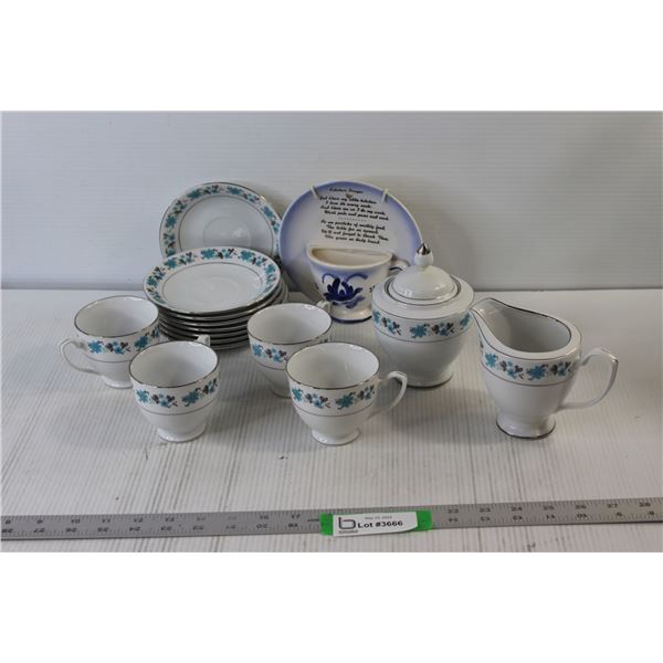 Partial Tea Set, Decorative Kitchen Wall Plate