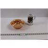 Image 1 : Fire-King Lusterware Bowl & Pilsner Beer Stein