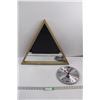 Image 1 : Triangle Mirror 21" High& Craftsman Saw Blade Shop Clock