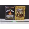 Image 1 : (2) Fantasy Signs: Firepit Toasted; ROUTE 66
