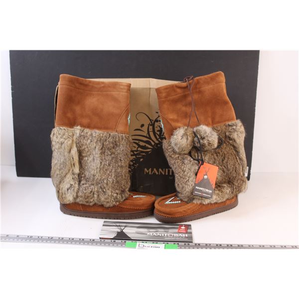 Pair of Manitobah Mukluks: Copper Tall Suede Vibram Sole Size US/CAN - L6/M4