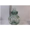 Image 4 : Vintage Large Coke Bottle Blue Glass Store Display Jar / Cookie Jar with Lid
