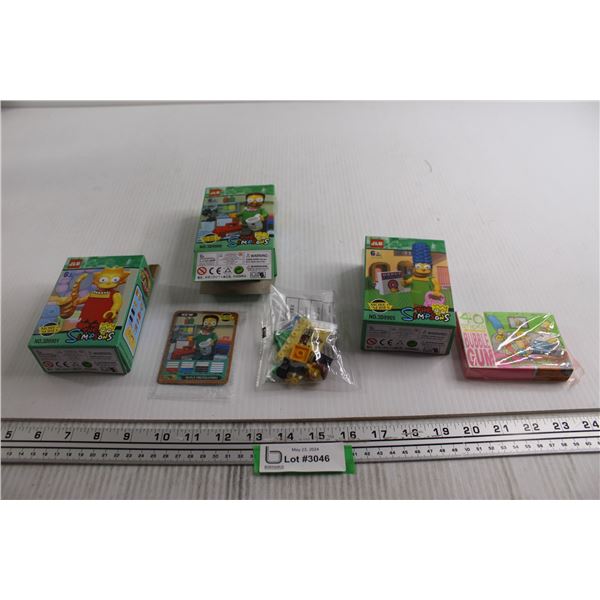 (3) JLB Simpsons Lego-esque Figurines, Bubble-gum