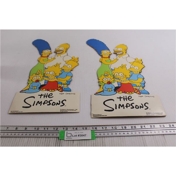 (2) Simpsons Cardboard Figurines - Marge's Neck is Bent