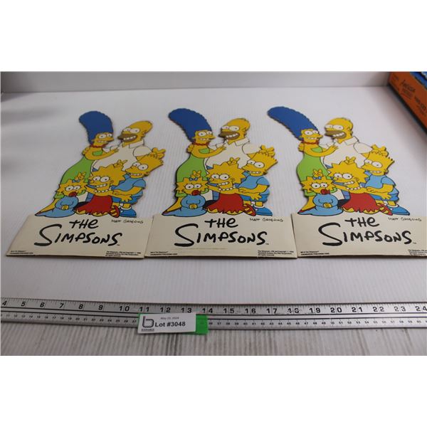 (3) Simpsons Cardboard Figurines - Marge's Neck is Bent