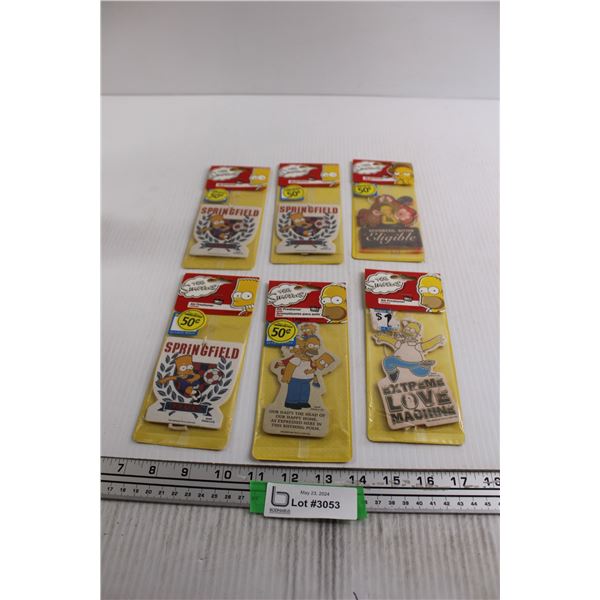 (6) The Simpsons Air Fresheners - Sealed