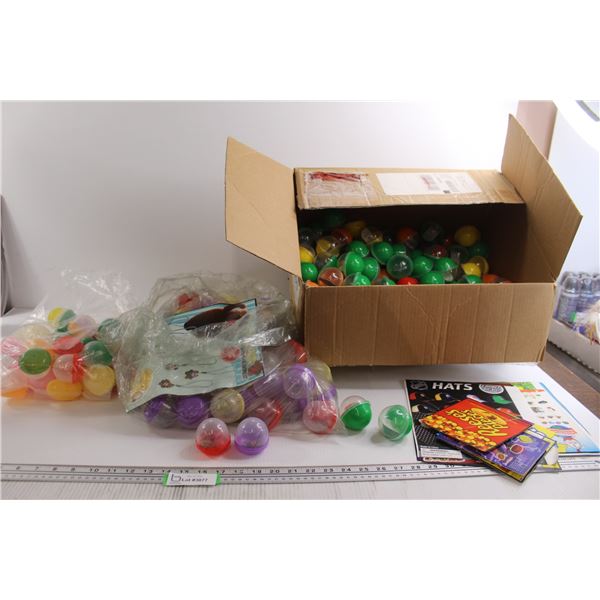 Bags and Box of Gachapons - Domo, Duck Dynasty; Assorted Paper Ads