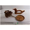 Image 1 : Wooden Duck Bank, Wagon, and Decorative Dish