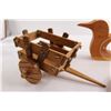 Image 2 : Wooden Duck Bank, Wagon, and Decorative Dish