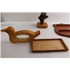 Image 2 : (4) Wooden Decorations - Bank, Tray