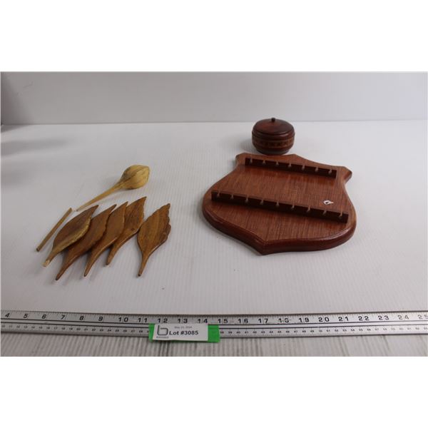 Wooden Decorations - Holder, Bowl with Lid