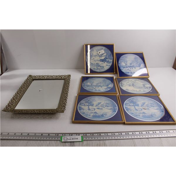 (6) Prints, Mirror Tray