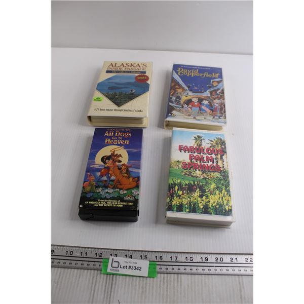 (4) VHS Tapes - All Dogs Go to Heaven, David Copperfield