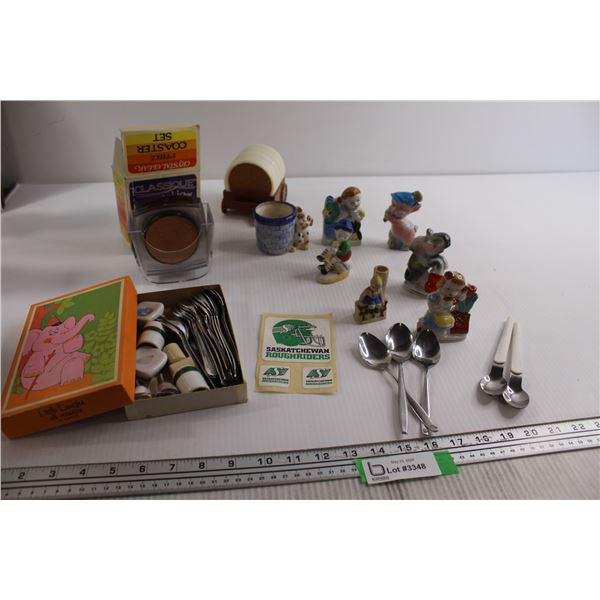 (2) Sets Coasters, Assorted Small Trinkets, Misc.