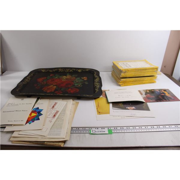 (12) National Geographic Magazines, Painted Tray, Misc.