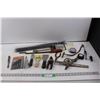 Image 1 : Various Shop Items/Tools - Needle Nose Pliers, Putty Knives, Cable Ties, A/C Recharge Assembly, Volt