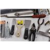 Image 4 : Various Shop Items/Tools - Needle Nose Pliers, Putty Knives, Cable Ties, A/C Recharge Assembly, Volt