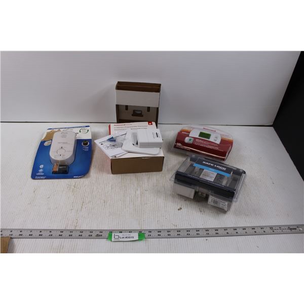 (2) Honeywell Thermostats Programable & Non (Non Programable Appears Incomplete), Weiser Safe Lock P