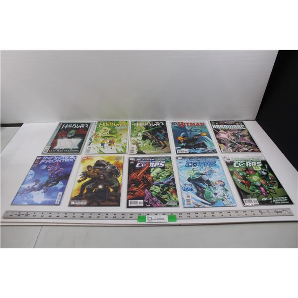 (10) Raw DC Comics- "Hell Blazer", "Hitman", "Hardware", "Infinite Frontier" & "Green Lantern Corps"