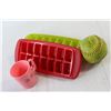 Image 6 : (2) Stockings, Ice Cube Trays, Variety Of Containers with Lids, Misc.