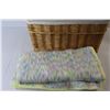 Image 4 : Woven Basket, (3) Knitted Baby Blankets